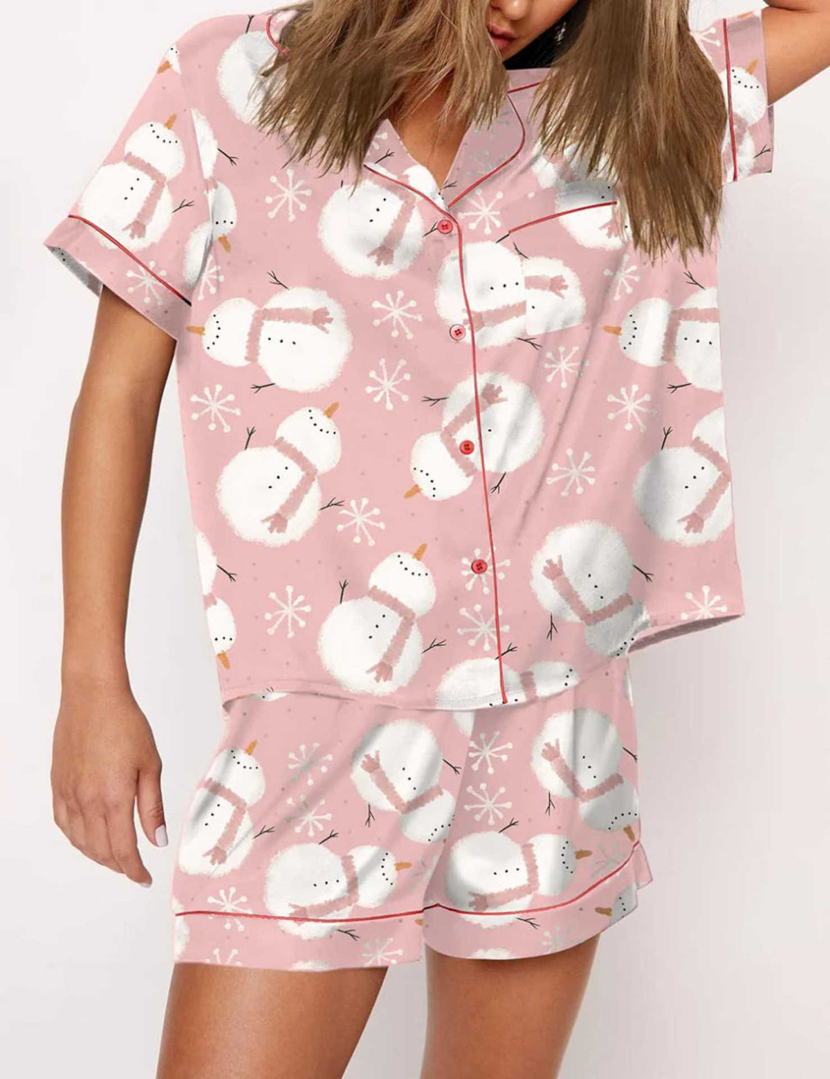 Women's Black Candy Cane Print Christmas Pyjamas