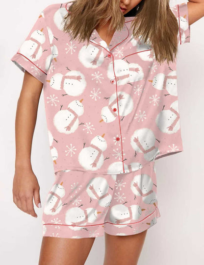 Women's Black Candy Cane Print Christmas Pyjamas