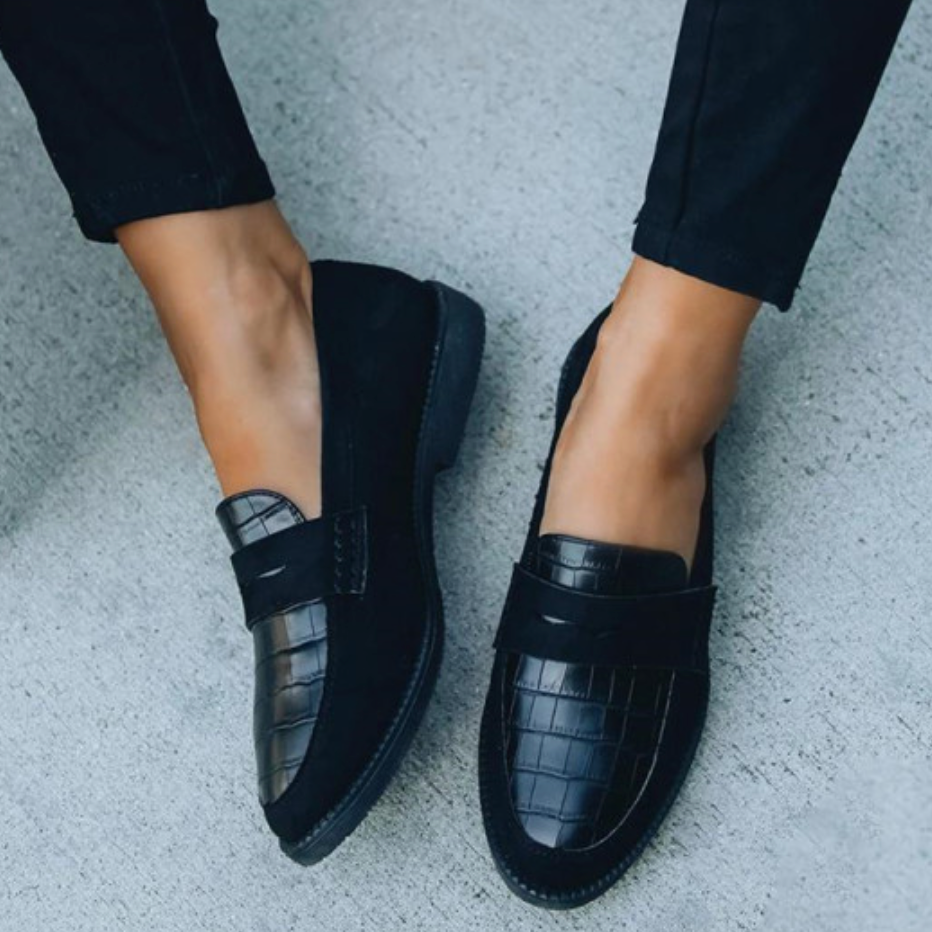 Women's Black Penny Loafers
