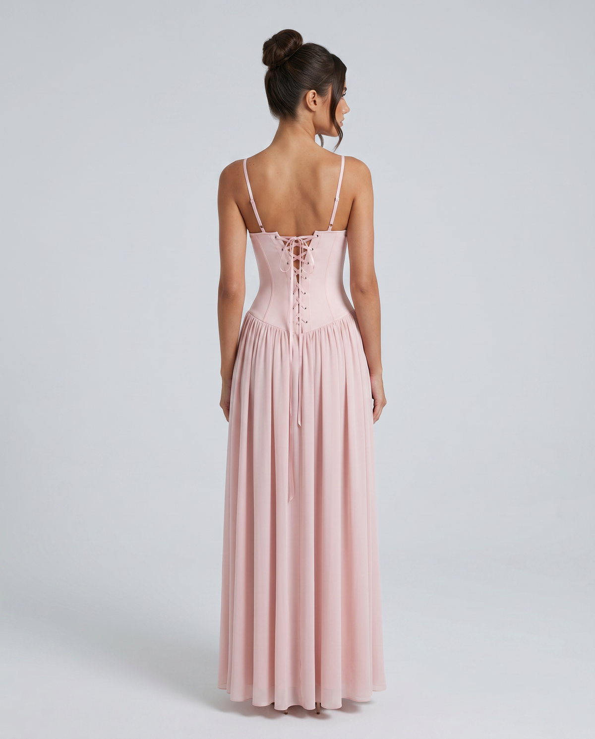 Women's Bustier Corset Boning Structured Maxi Dress