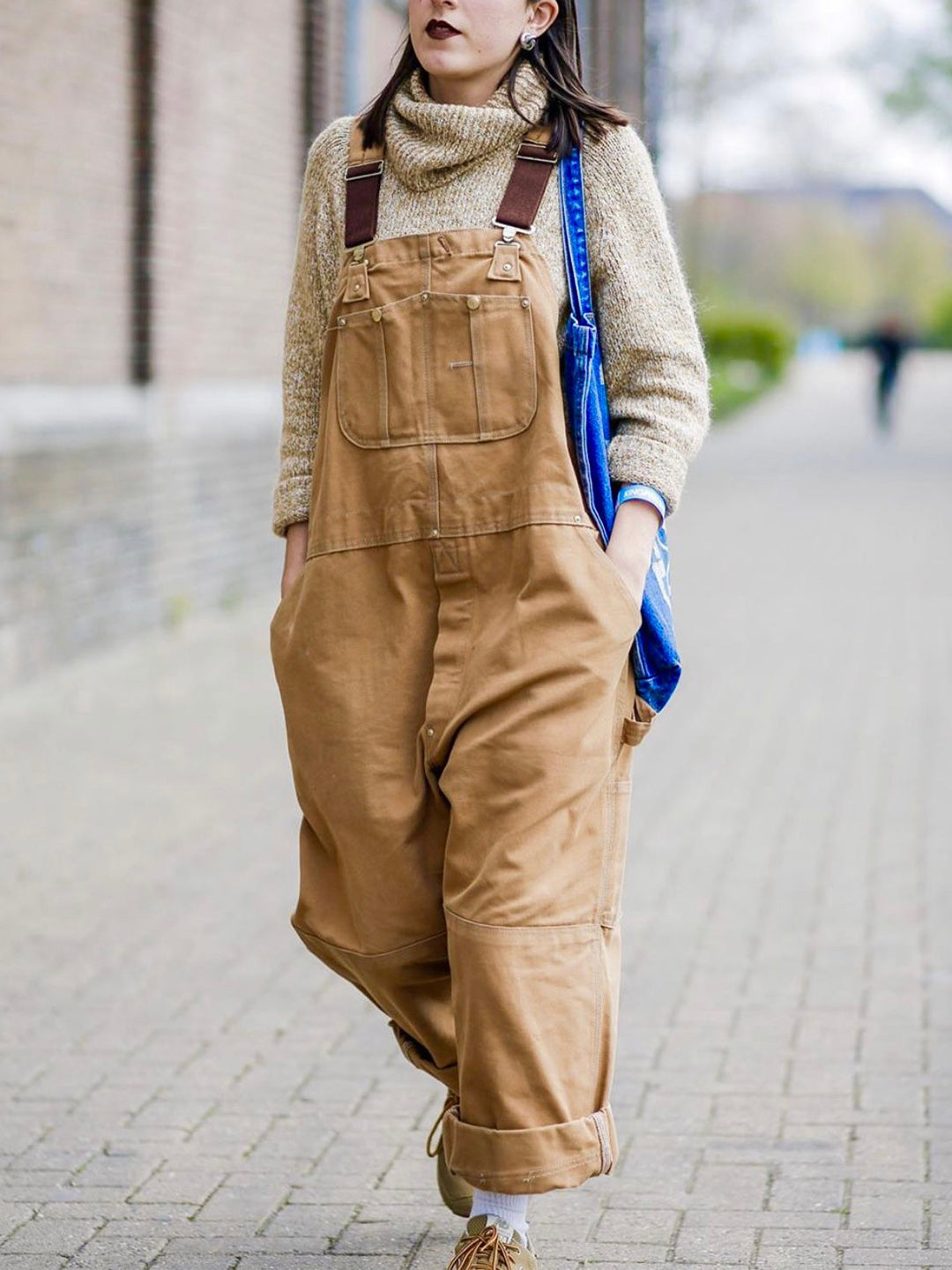 Women's Casual Utility Dungaree Jumpsuit