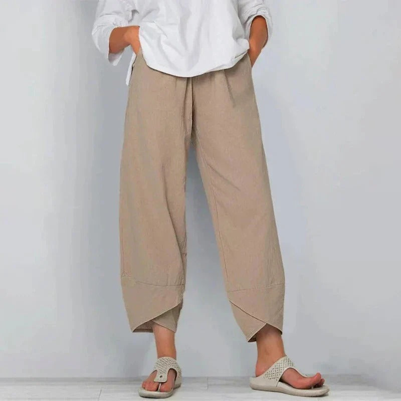 Women's Casual Wide-Leg Cotton Pants for Everyday Wear