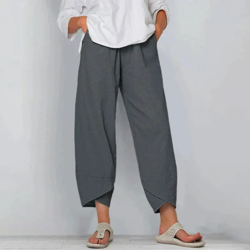 Women's Casual Wide-Leg Cotton Pants for Everyday Wear
