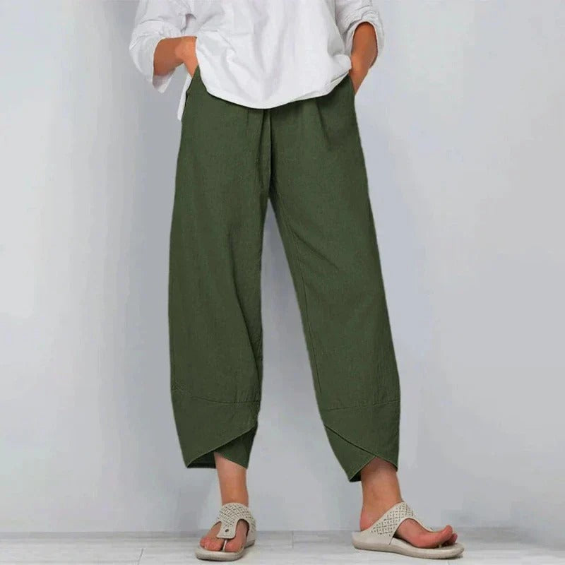 Women's Casual Wide-Leg Cotton Pants for Everyday Wear