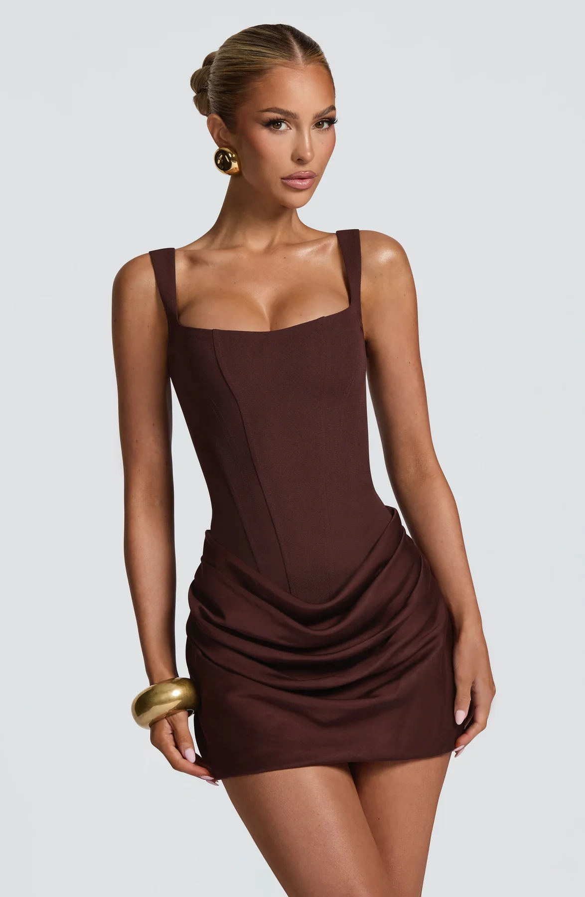 Women's Draped Skirt Mini Dress
