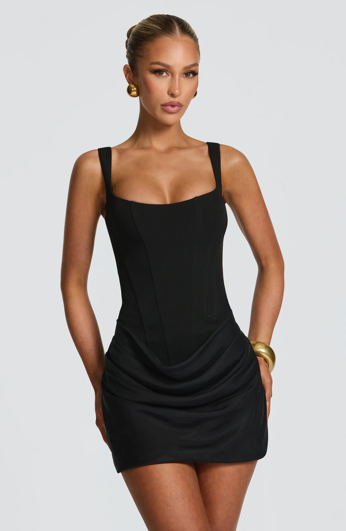 Women's Draped Skirt Mini Dress