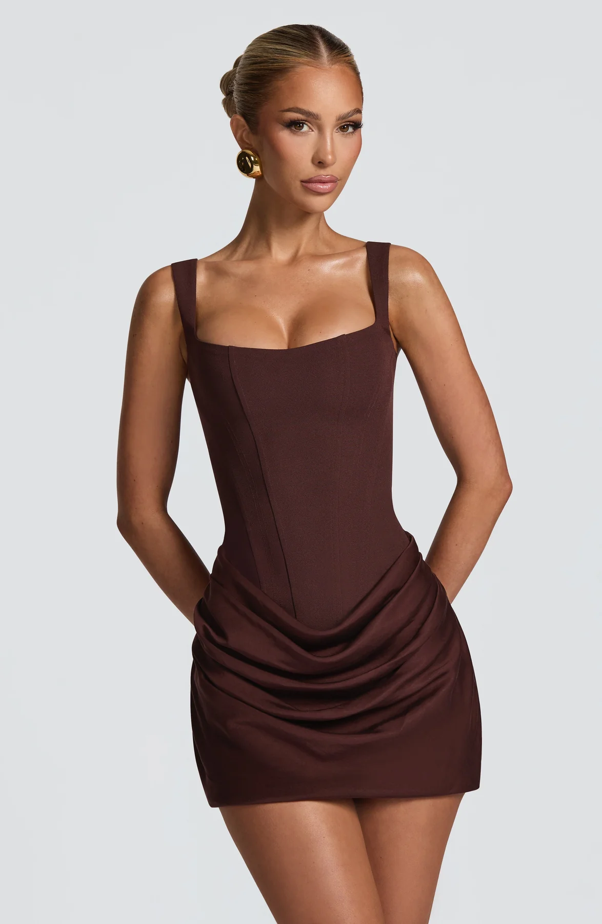 Women's Draped Skirt Mini Dress