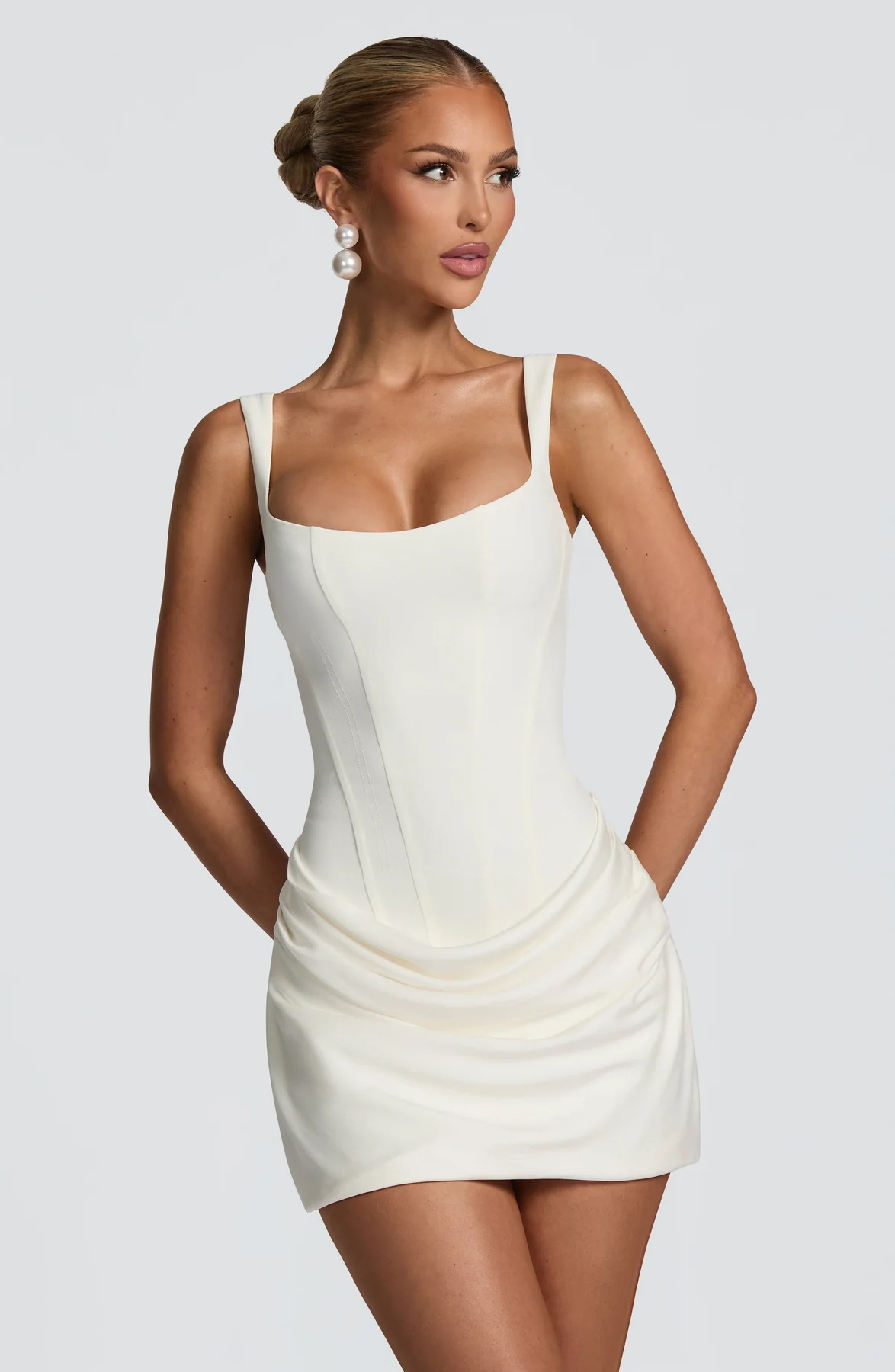 Women's Draped Skirt Mini Dress