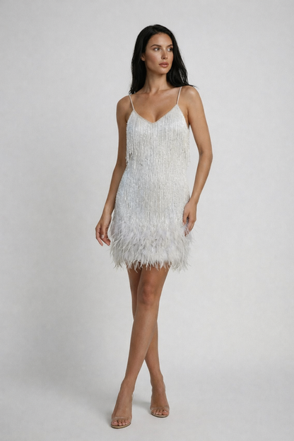 Women's Feather Mini Dress
