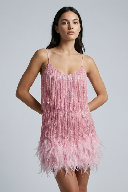 Women's Feather Mini Dress