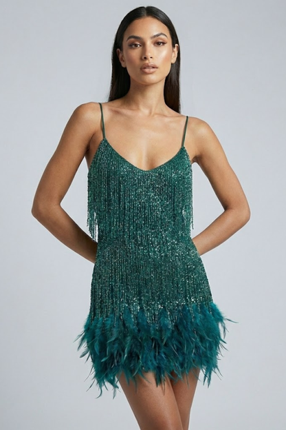 Women's Feather Mini Dress
