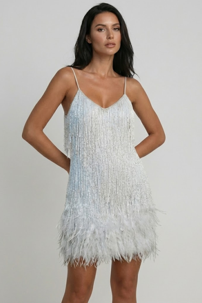 Women's Feather Mini Dress
