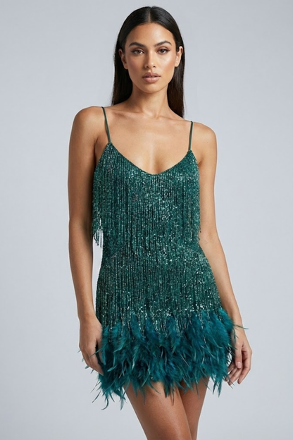Women's Feather Mini Dress