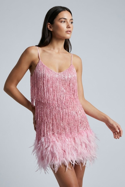 Women's Feather Mini Dress