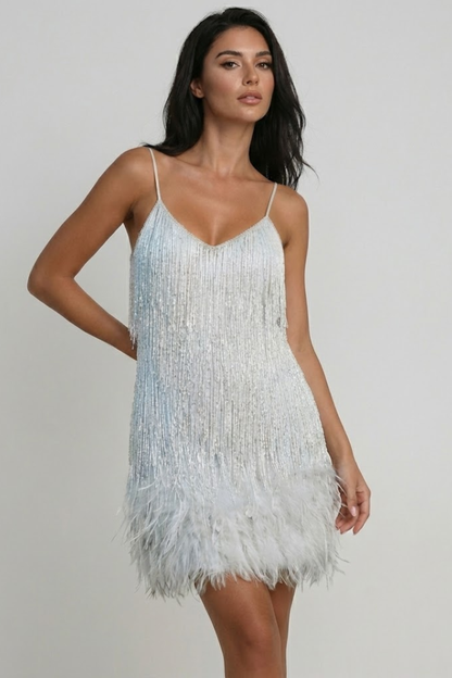 Women's Feather Mini Dress