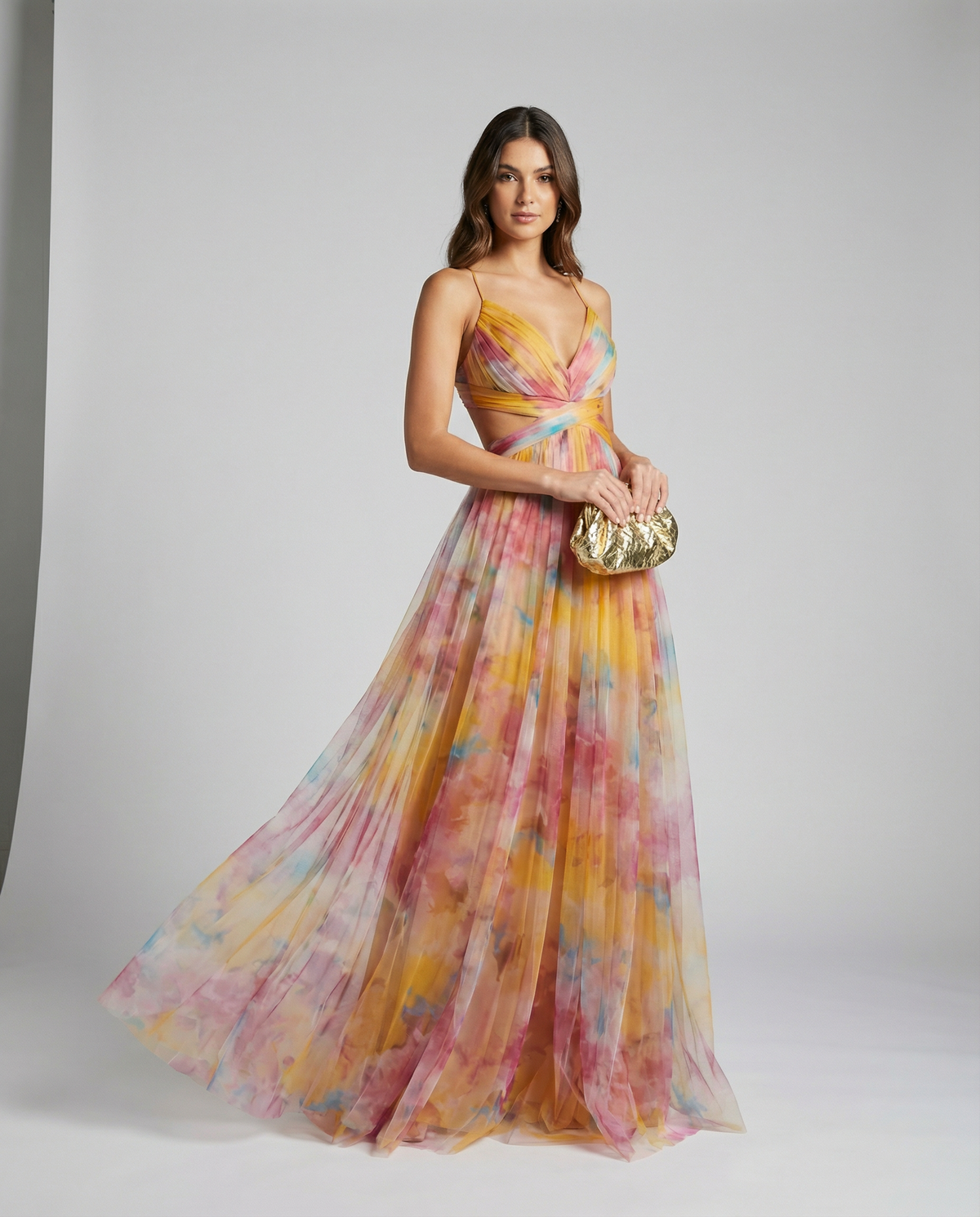 Women's Floral Chiffon Maxi Dress for Summer Evening Events