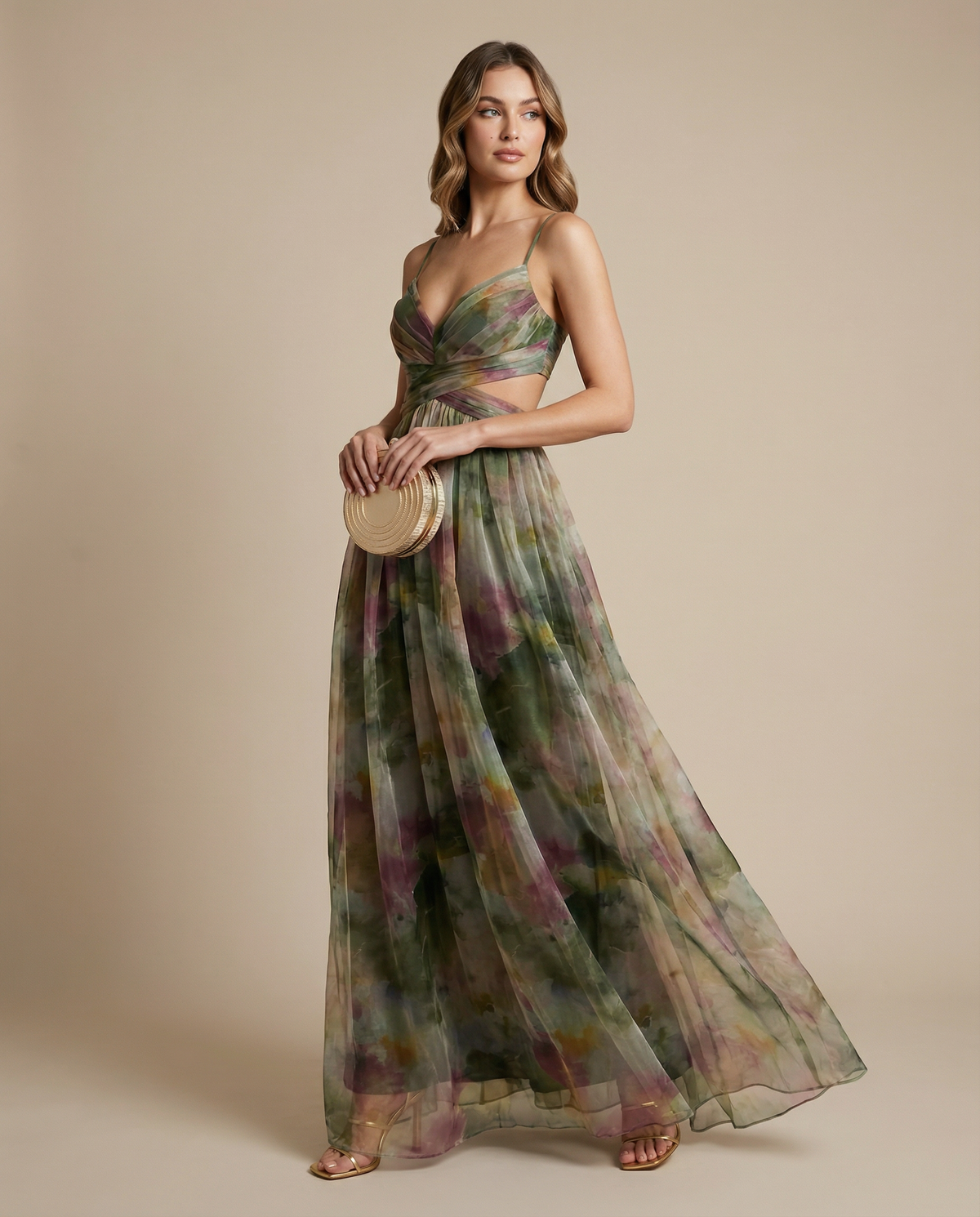 Women's Floral Chiffon Maxi Dress for Summer Evening Events