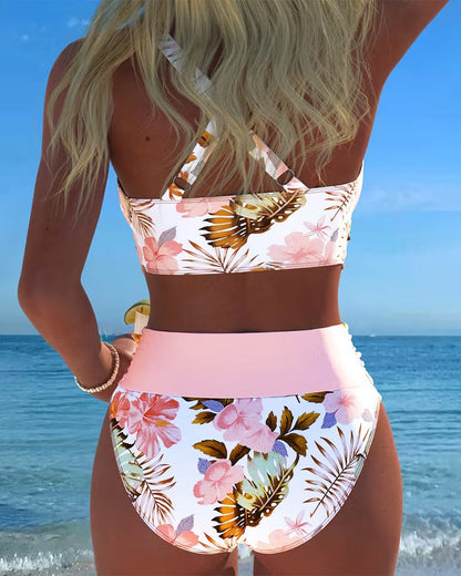 Women's Floral High Waisted Bikini Set