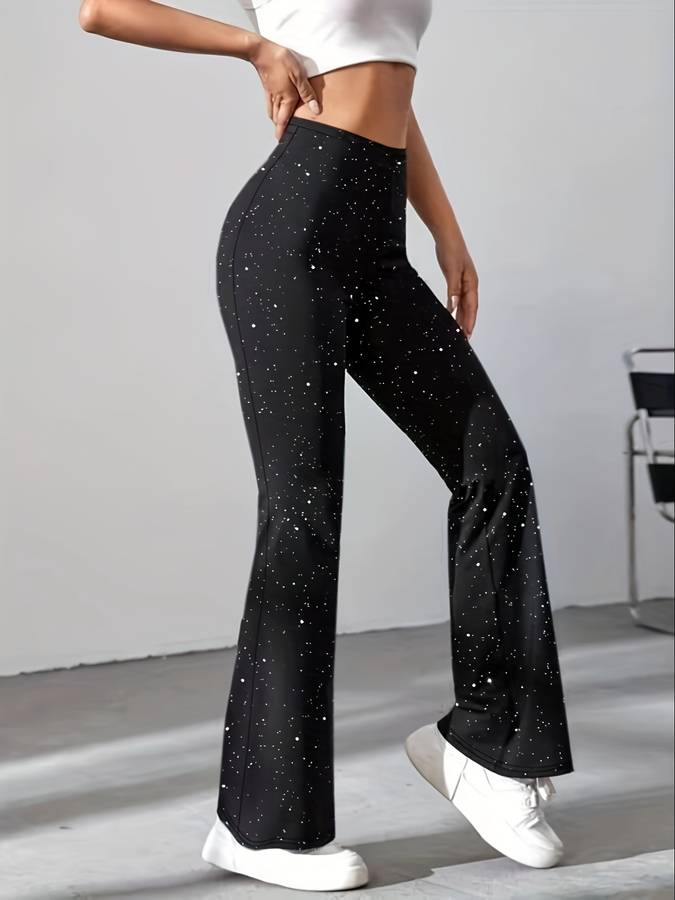 Women's Glitter Flared Pants