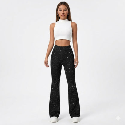 Women's Glitter Flared Pants