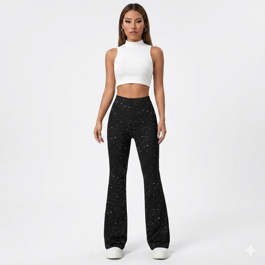 Women's Glitter Flared Pants