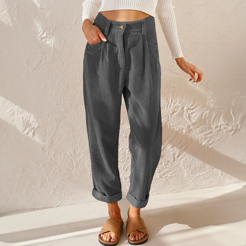 Women's High Waist Corduroy Pants