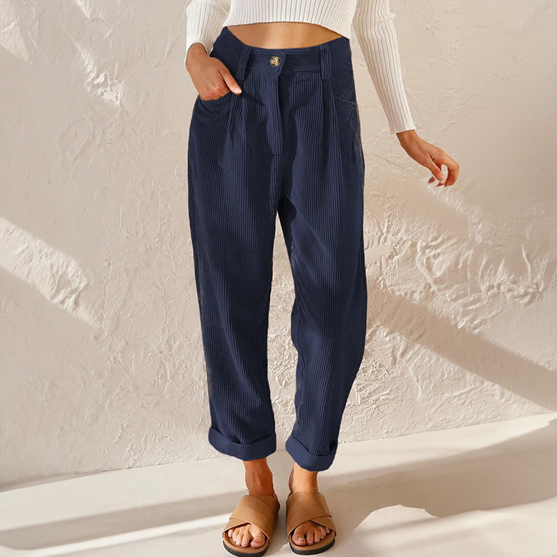 Women's High Waist Corduroy Pants