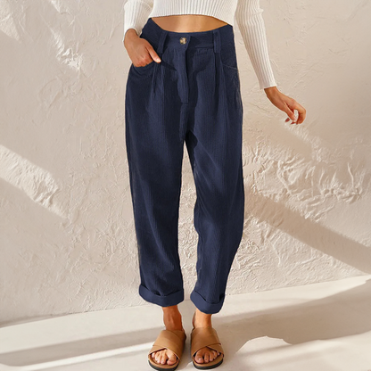 Women's High Waist Corduroy Pants