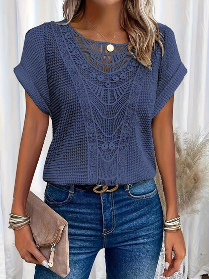 Women's Lace Short Sleeve Casual Top