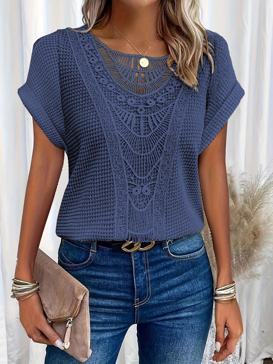 Women's Lace Short Sleeve Casual Top