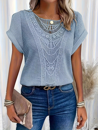 Women's Lace Short Sleeve Casual Top