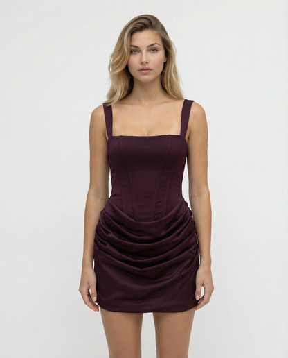 Women's Mini Dress with Draped Skirt