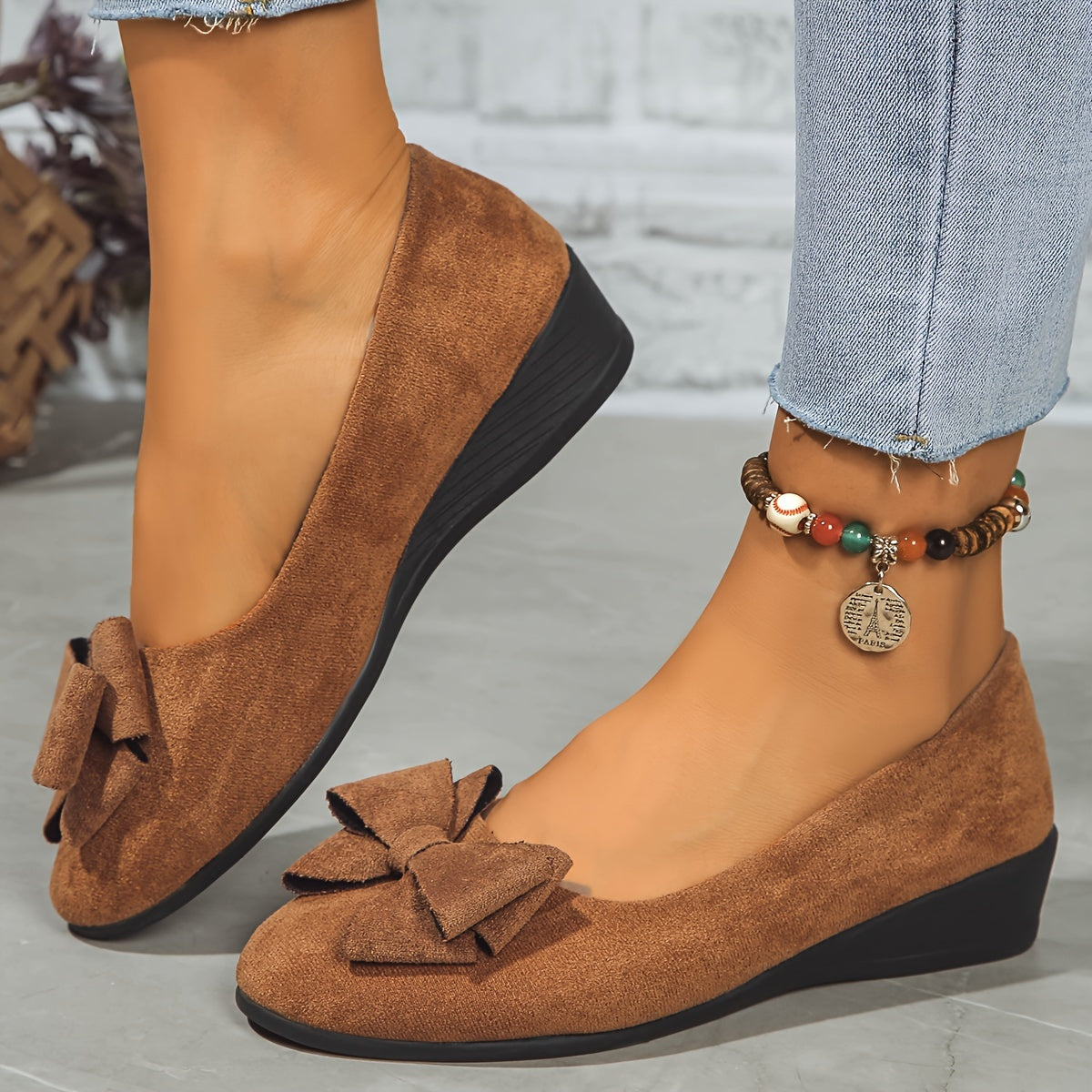 Women's Orthopaedic Ballet Flats with Bow for All-Day Comfort