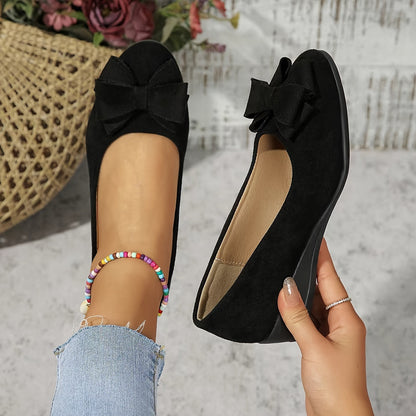 Women's Orthopaedic Ballet Flats with Bow for All-Day Comfort