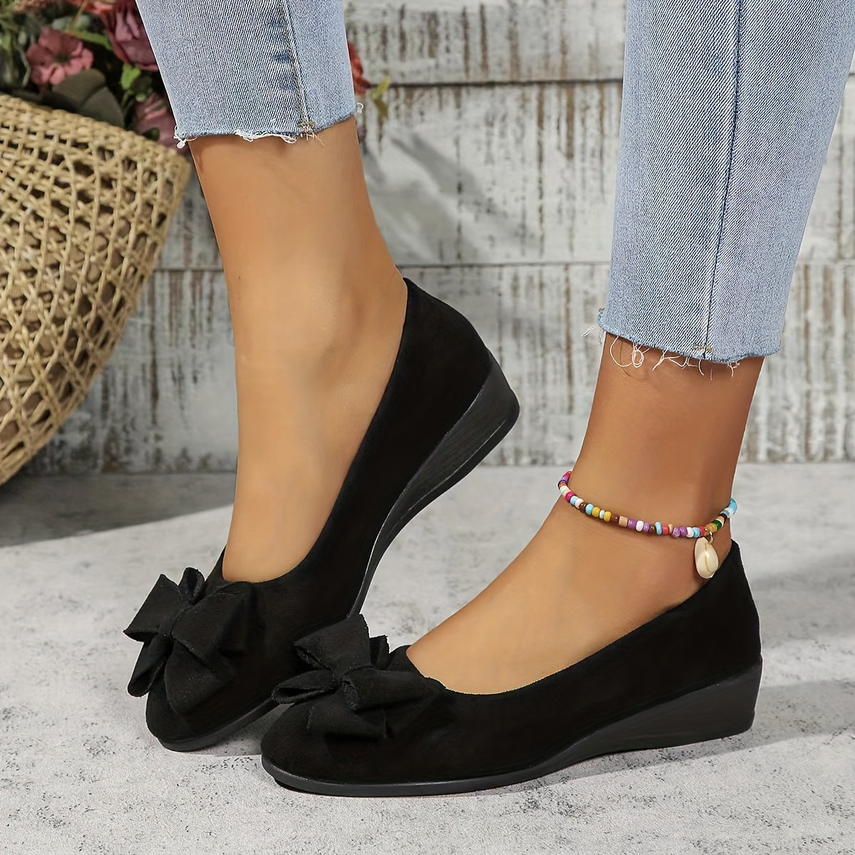 Women's Orthopaedic Ballet Flats with Bow for All-Day Comfort