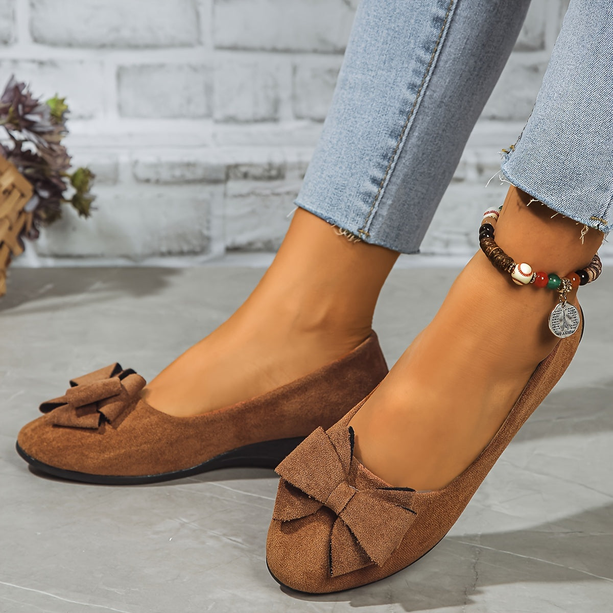 Women's Orthopaedic Ballet Flats with Bow for All-Day Comfort