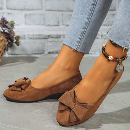 Women's Orthopaedic Ballet Flats with Bow for All-Day Comfort