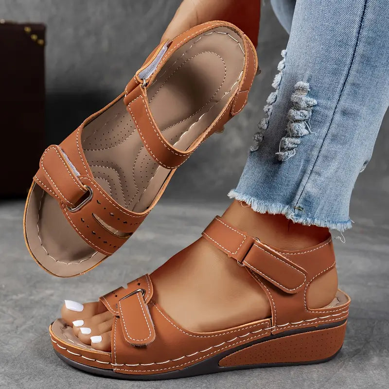 Women's Orthopaedic Leather Sandals with Ergonomic Arch Support
