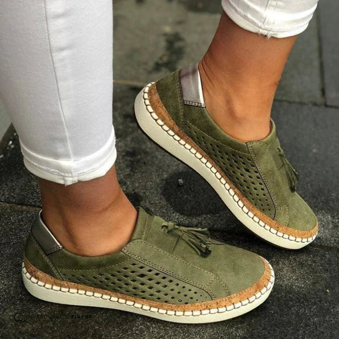 Women's Perforated Slip On Sneakers