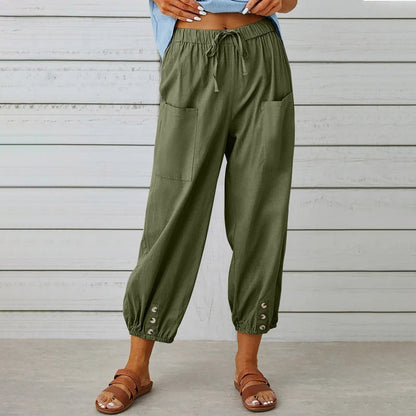 Women's Relaxed Drawstring Cropped Trousers