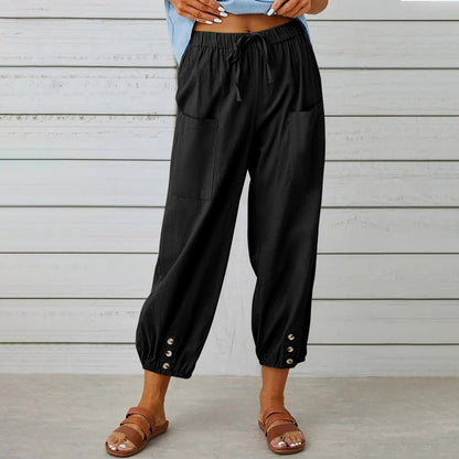 Women's Relaxed Drawstring Cropped Trousers