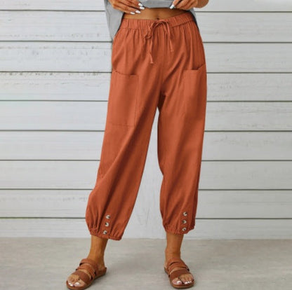 Women's Relaxed Drawstring Cropped Trousers