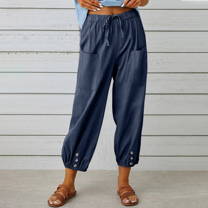 Women's Relaxed Drawstring Cropped Trousers