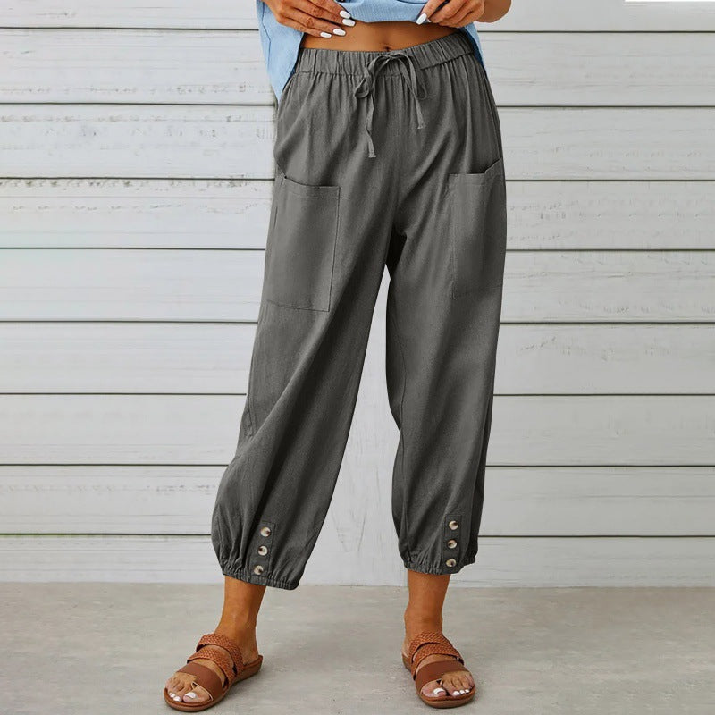 Women's Relaxed Drawstring Cropped Trousers