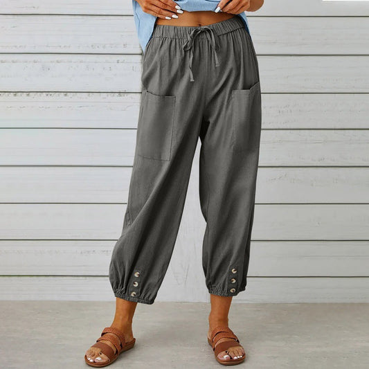 Women's Relaxed Drawstring Cropped Trousers