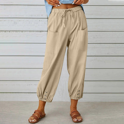 Women's Relaxed Drawstring Cropped Trousers