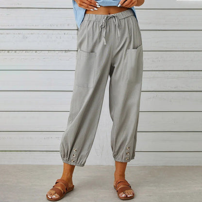 Women's Relaxed Drawstring Cropped Trousers