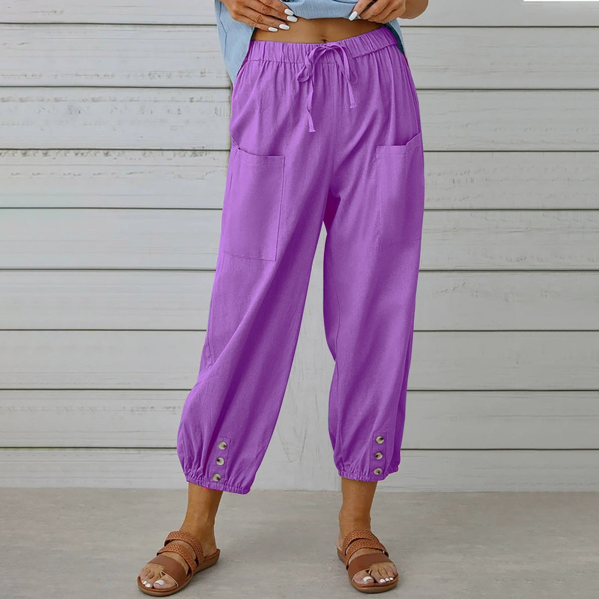 Women's Relaxed Drawstring Cropped Trousers