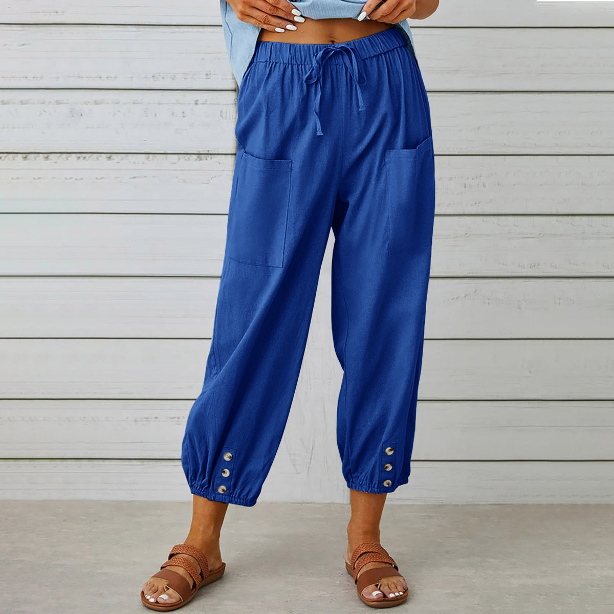 Women's Relaxed Drawstring Cropped Trousers