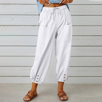Women's Relaxed Drawstring Cropped Trousers